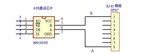 图2,rs485端口接线原理示意图